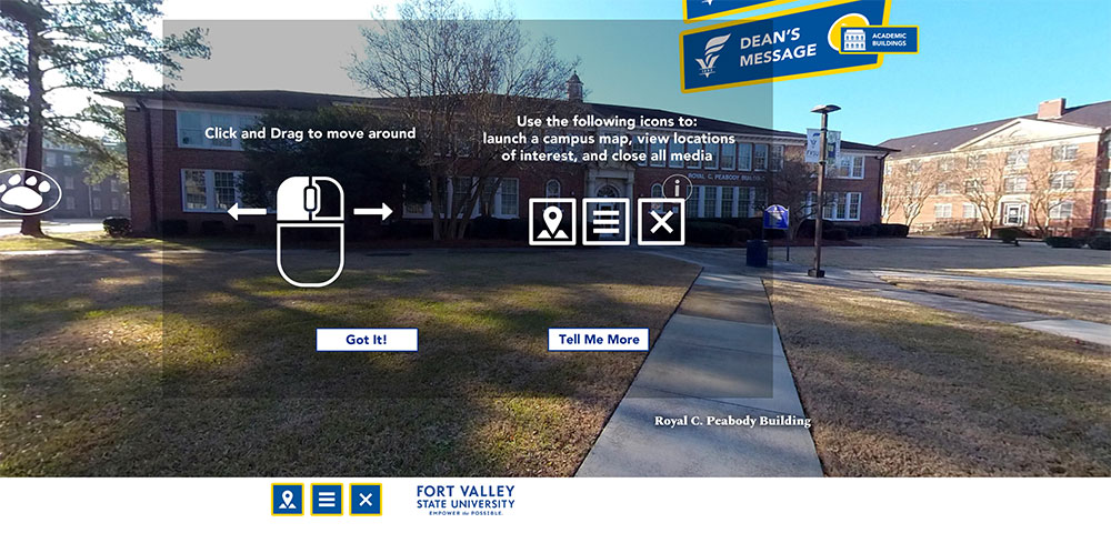 Virtual tour interface